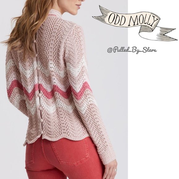 Anthropologie Sweaters - ODD MOLLY Pink Soul Stripes Handmade Knit Sweater - Size XS - NWT!